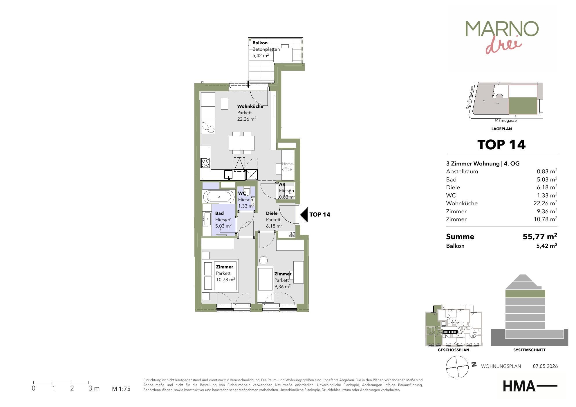 Grundriss von Top-14