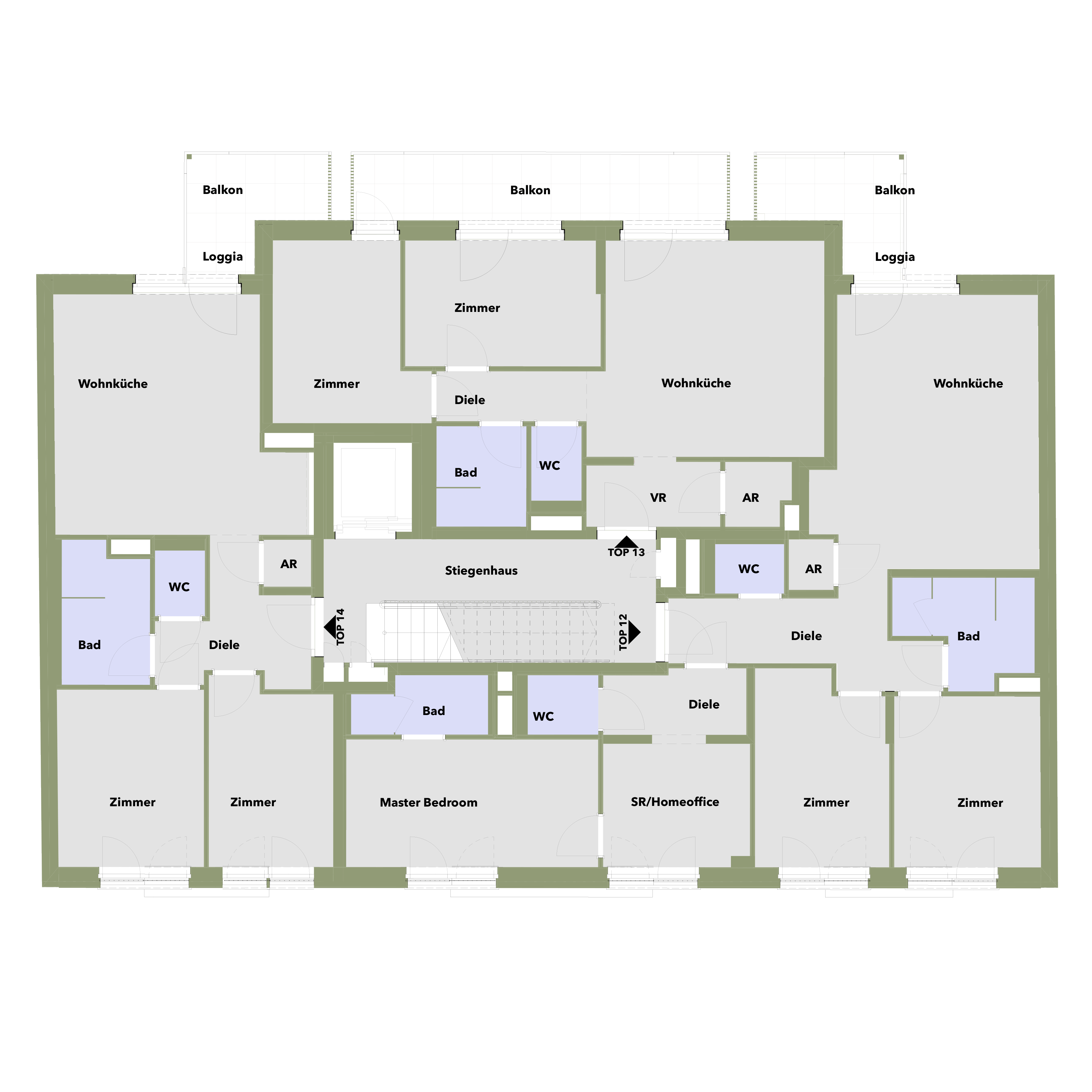 Stockwerksplan des Obergeschoss 4