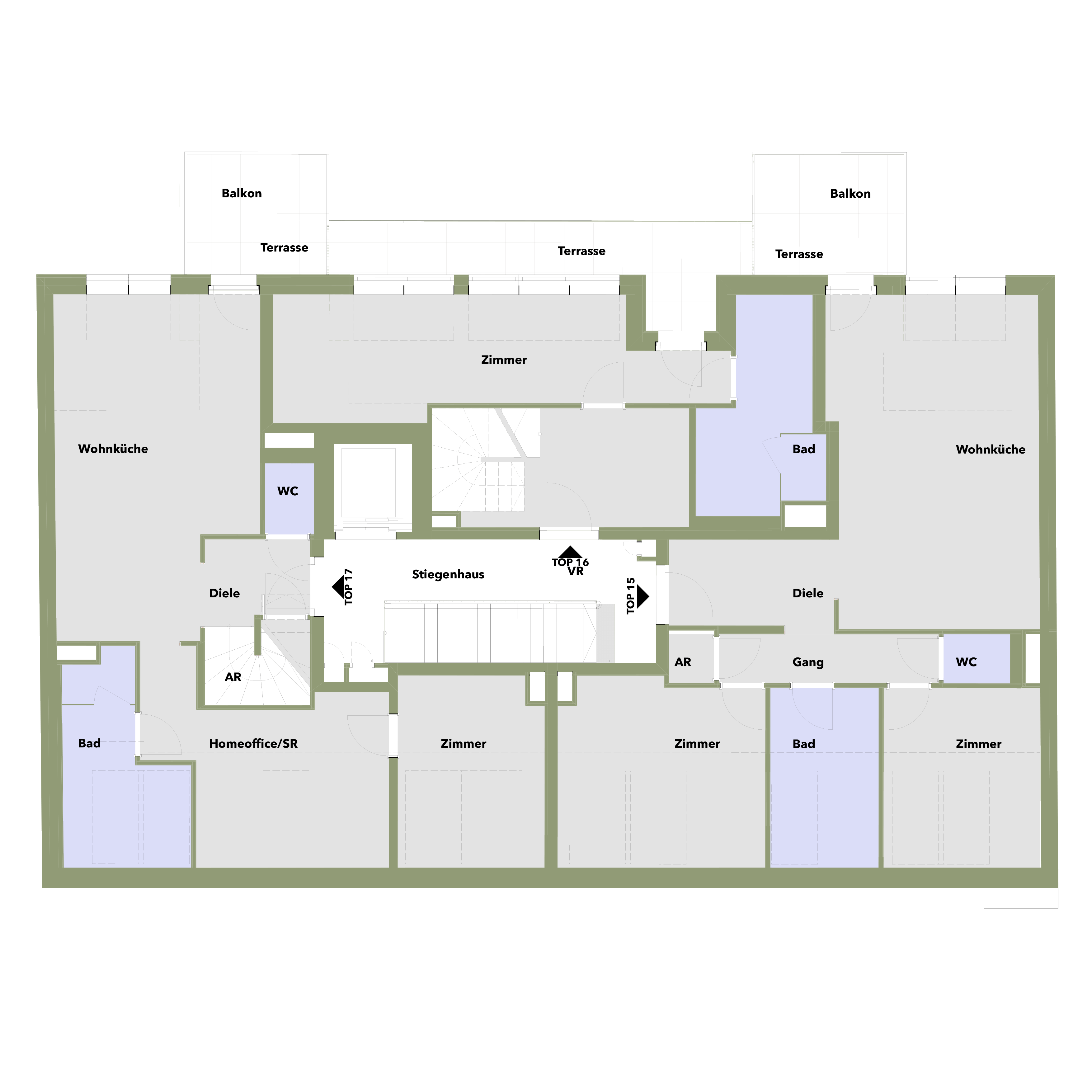 Stockwerksplan des Dachgeschoss 1